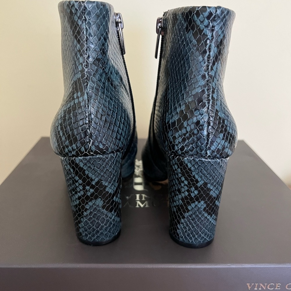 VINCE CAMUTO Sanstan bootie dark teal snake leather -6.5-NIB! - Picture 7 of 8